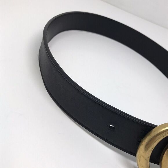 Gucci GG Marmont Thin Belt Black Leather Brass Double G Women Size 75/30 - Picture 7 of 14